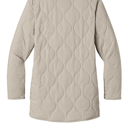 Mercer+Mettle Women’s Quilted Liner Jacket back view longer length, classic quilt pattern; ideal for layering and custom embroidery at Print-View.