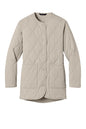 Print-View Mercer+Mettle women's quilted liner jacket in almond color, shown from the flat front view.