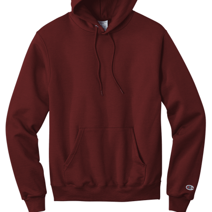 Maroon Champion Powerblend Pullover Hoodie – soft fleece, classic fit with custom logo Print by Print View