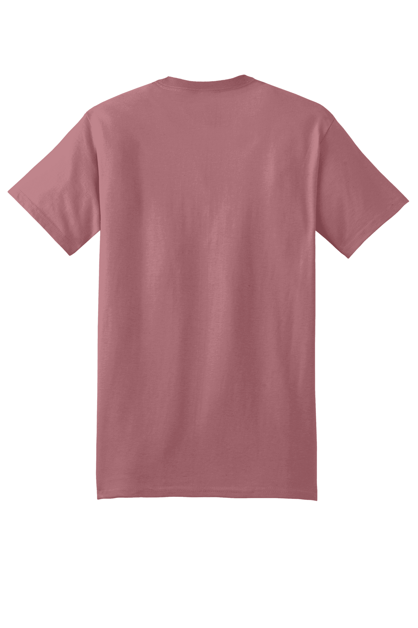 Hanes Beefy-T 5180 heavyweight 100% cotton mauve short sleeve T-shirt, customizable at print view, shown from the back.