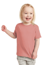 Pink toddler fine jersey T-shirt by Rabbit Skins, soft cotton kid's T-shirt with a comfortable fit and simple design.