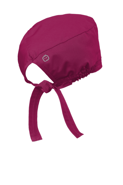 Wink Medical Workwear Flex Scrub Cap in wine with printed design, lightweight and breathable for healthcare professionals.