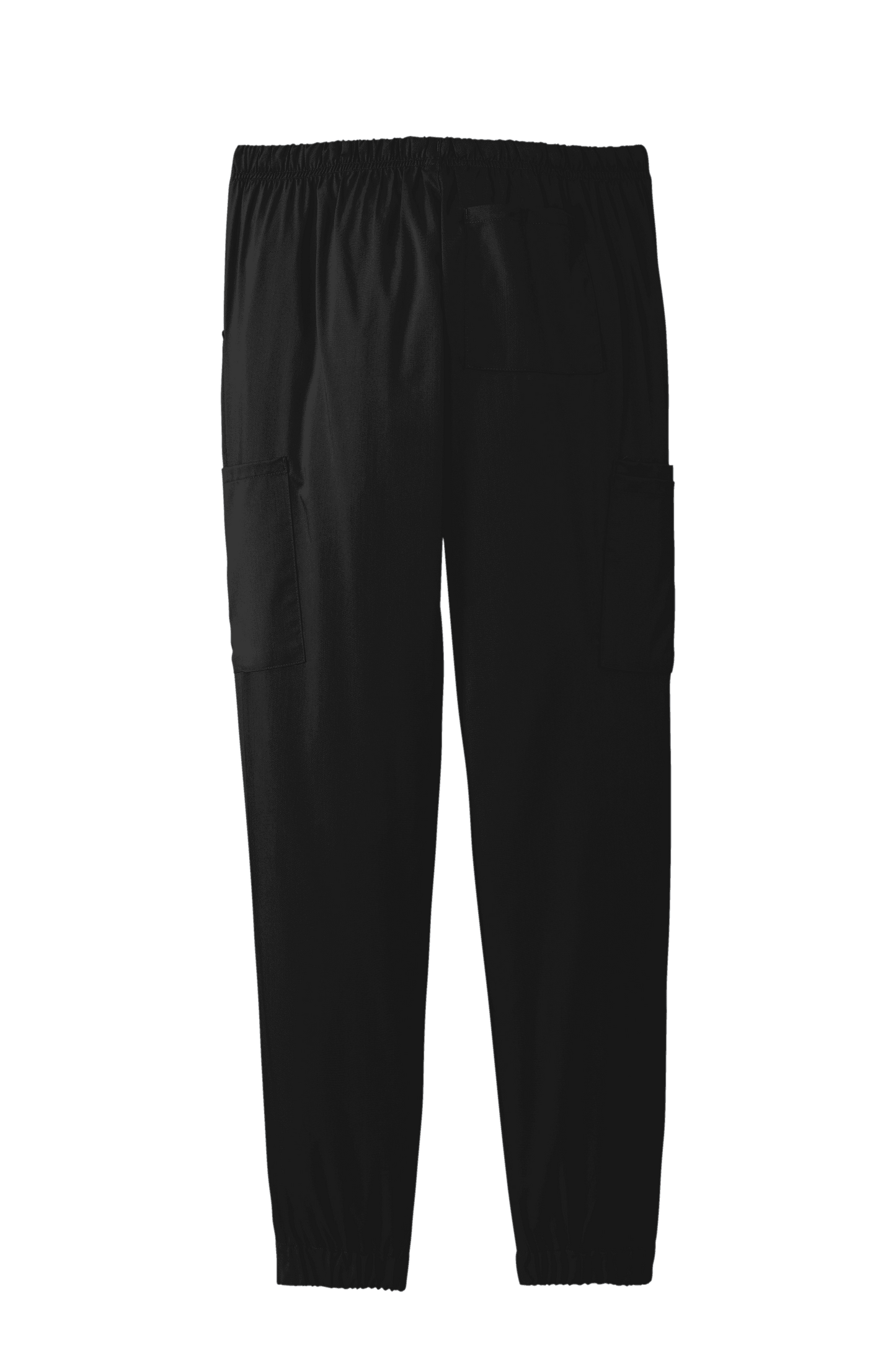Black women's Wink Premiere Flex Jogger Pant nursing scrub with printed design, comfortable fit, and functional pockets.