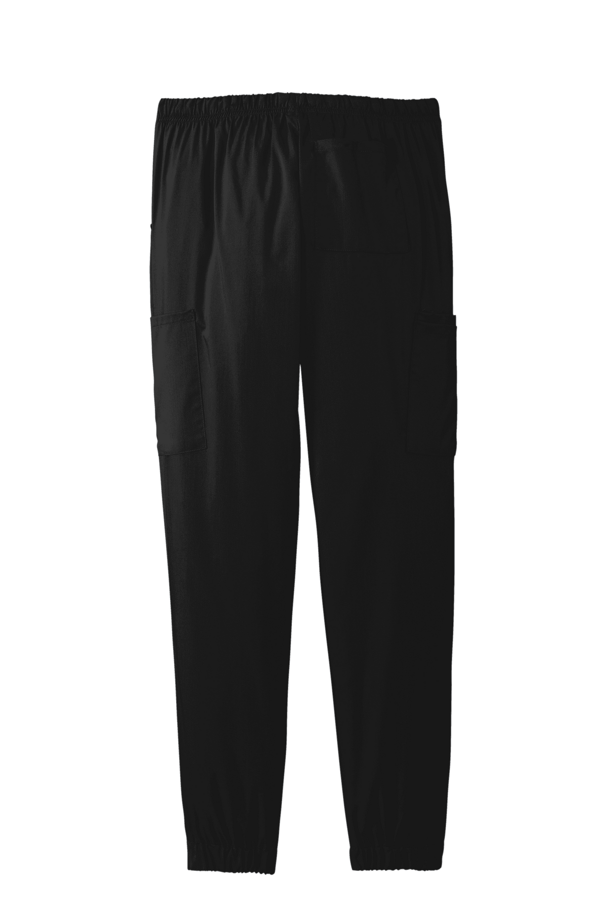 Black women's Wink Premiere Flex Jogger Pant nursing scrub with printed design, comfortable fit, and functional pockets.
