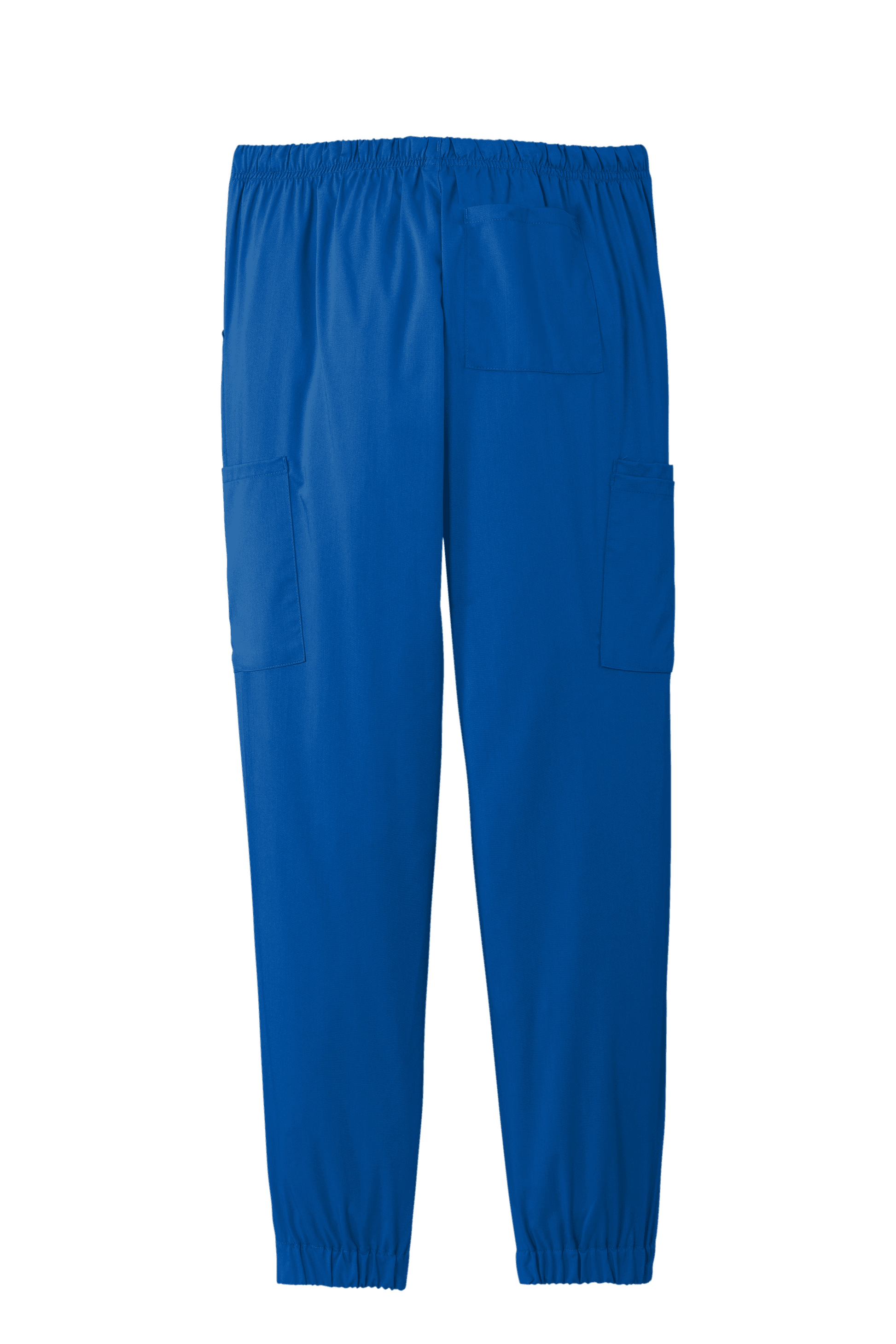 Women’s Wink Premiere Flex jogger nursing scrubs pants in blue, featuring a comfortable fit and modern print design.