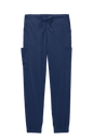 Women’s Wink Premiere Flex Jogger Pant nursing scrubs with printed design, front view showing comfortable fit and functional style.