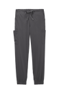 Women's Wink Premiere Flex Jogger Pant nursing scrub in pewter grey, front view showing comfortable, flexible medical workwear.