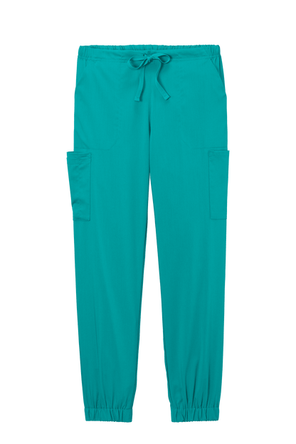 Wink women's Premiere Flex jogger scrub pants with print design, comfortable nursing pants for medical professionals.