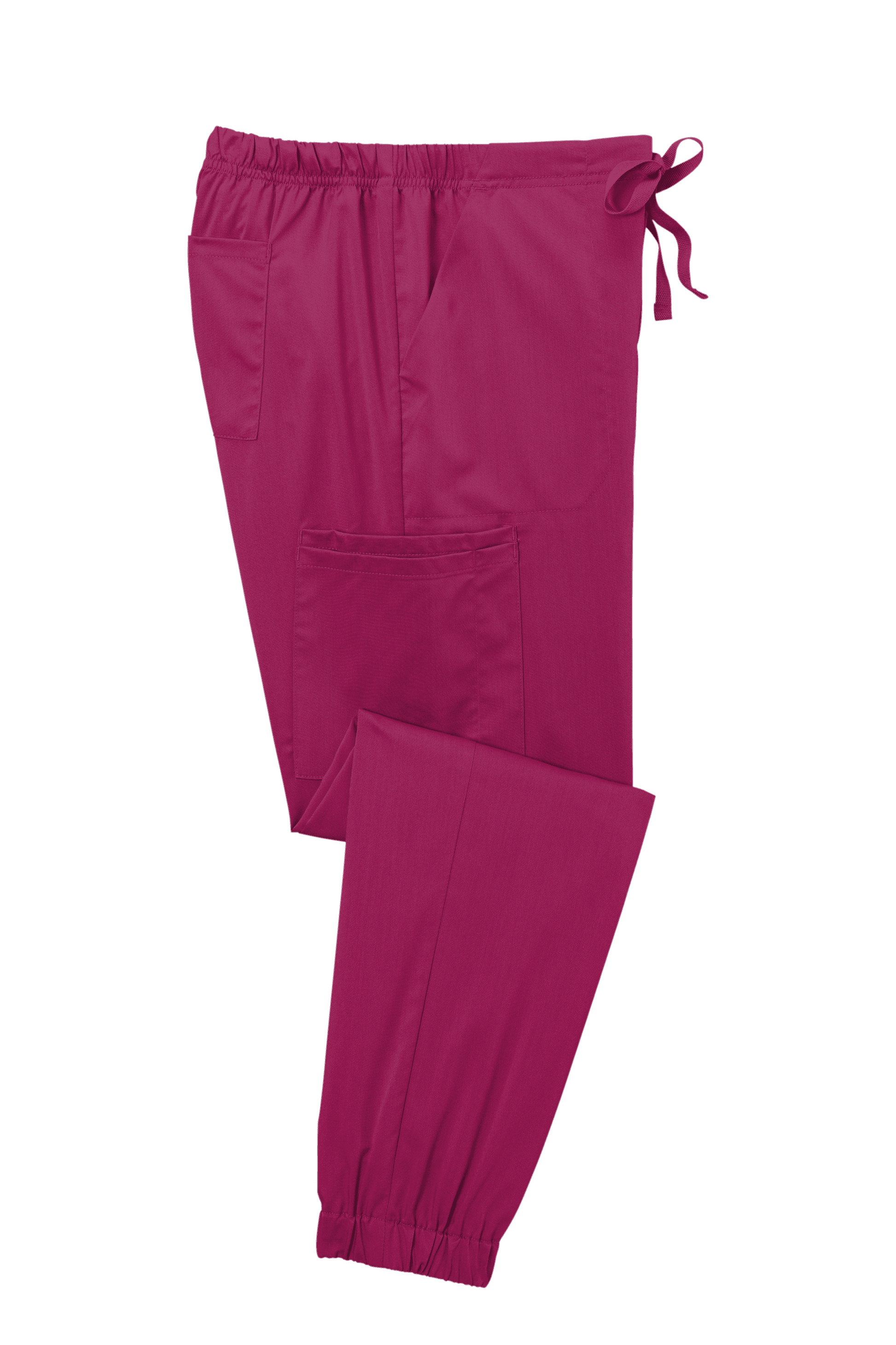 Wink women's Premiere Flex jogger scrub pants with printed design, folded, made for comfort and nursing professionals.