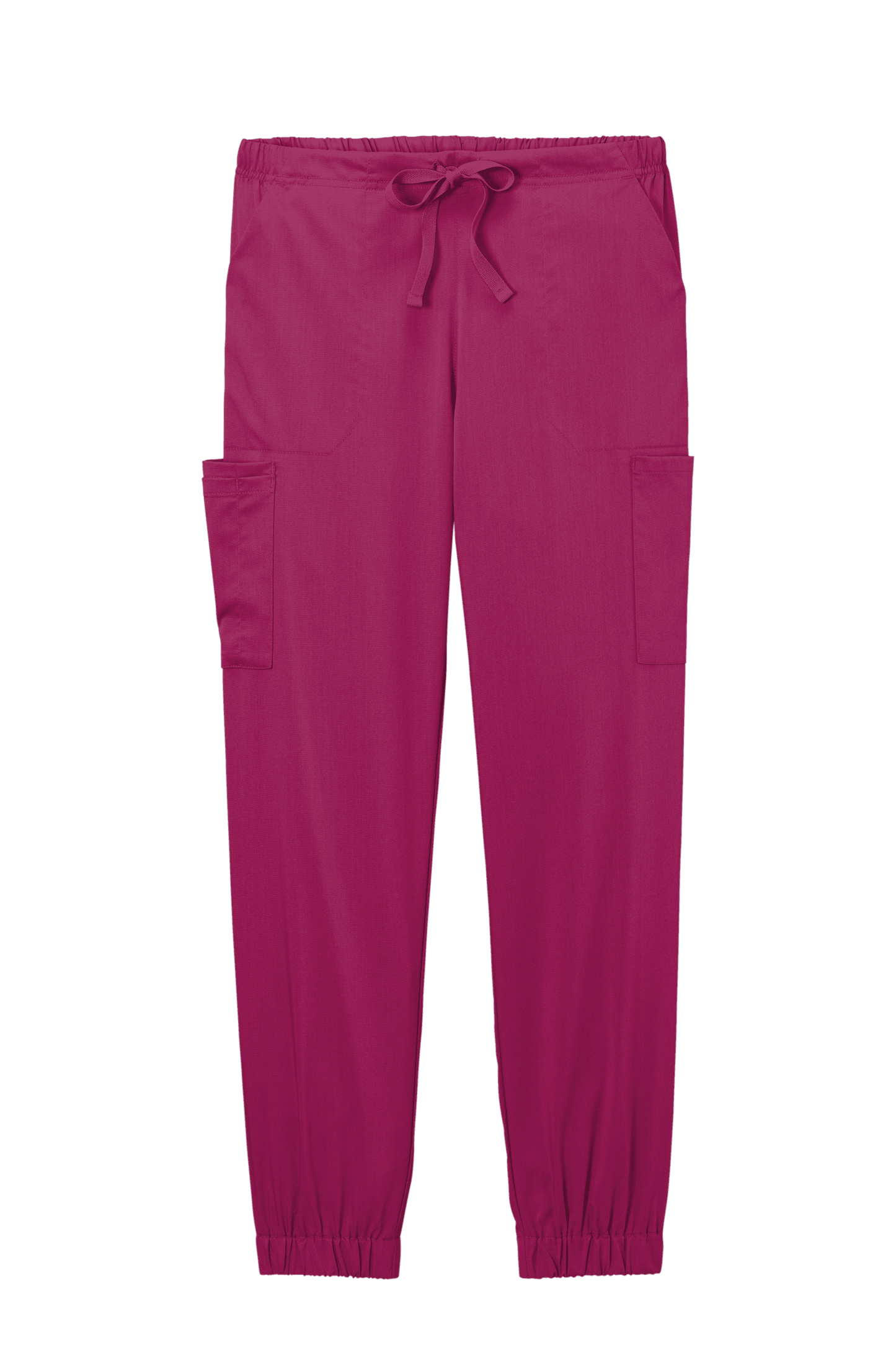 Wink women's Premiere Flex jogger pant nursing scrub with printed design, shown from the front view, in flexible medical workwear fabric.