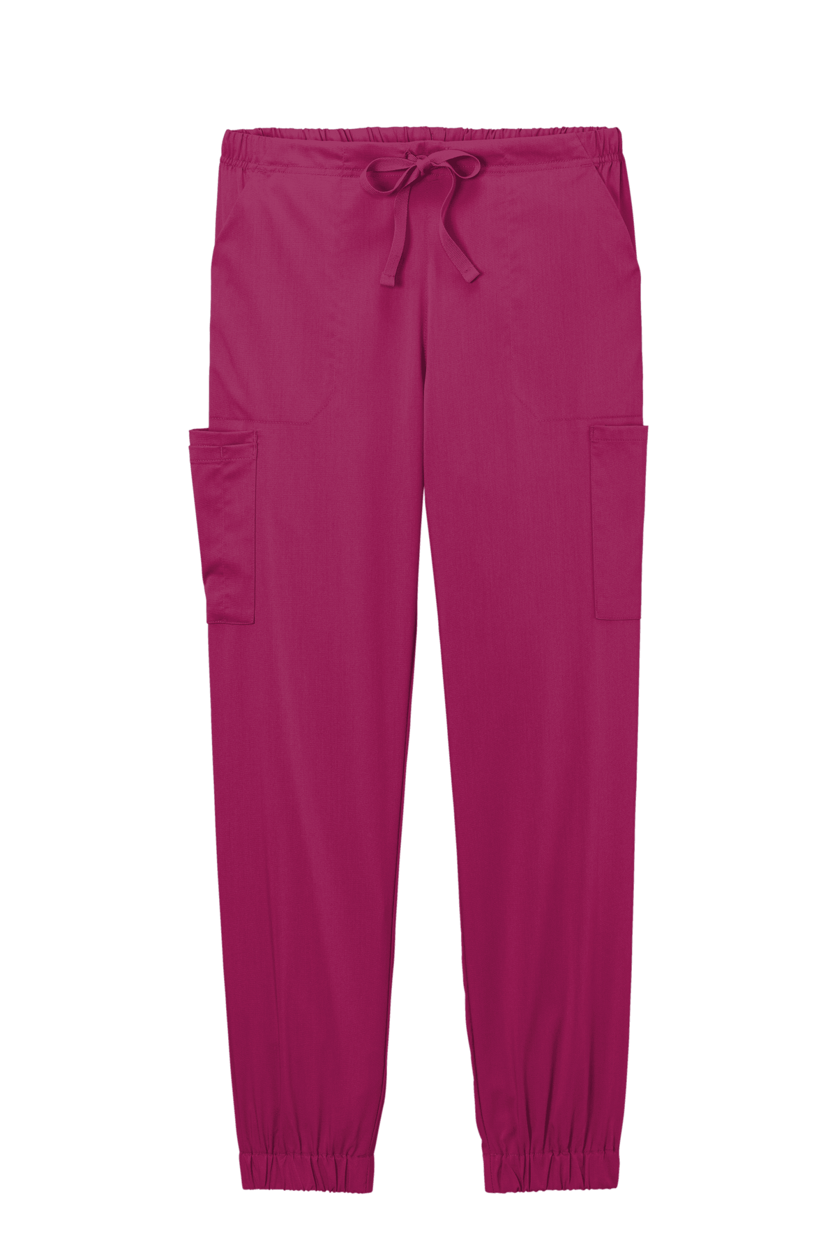 Wink women's Premiere Flex jogger pant nursing scrub with printed design, shown from the front view, in flexible medical workwear fabric.