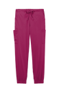 Wink women's Premiere Flex jogger pant nursing scrub with printed design, shown from the front view, in flexible medical workwear fabric.