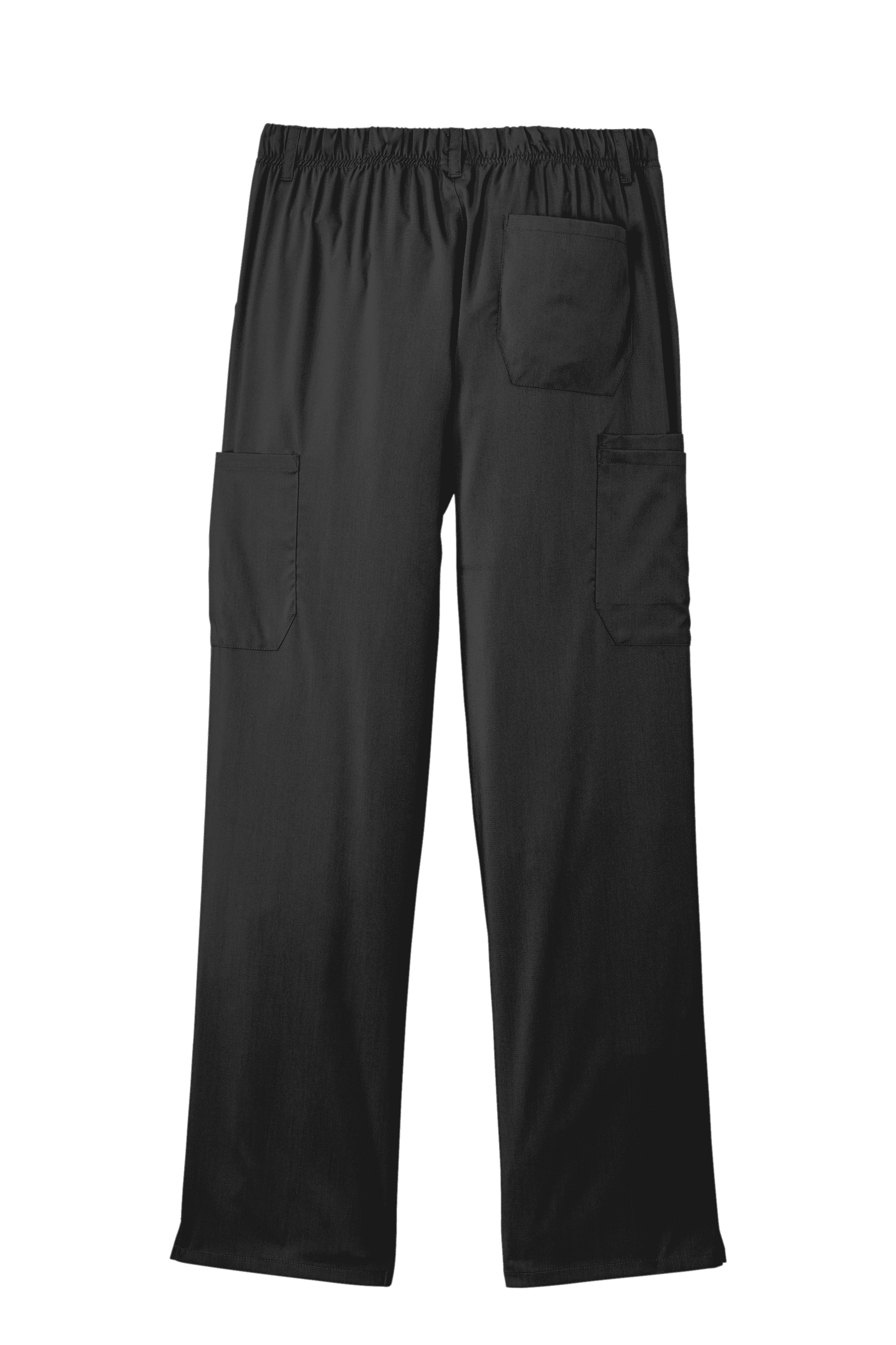 Men's Wink Premiere Flex Cargo Scrubs pants with printed back view, showcasing comfortable medical workwear design.
