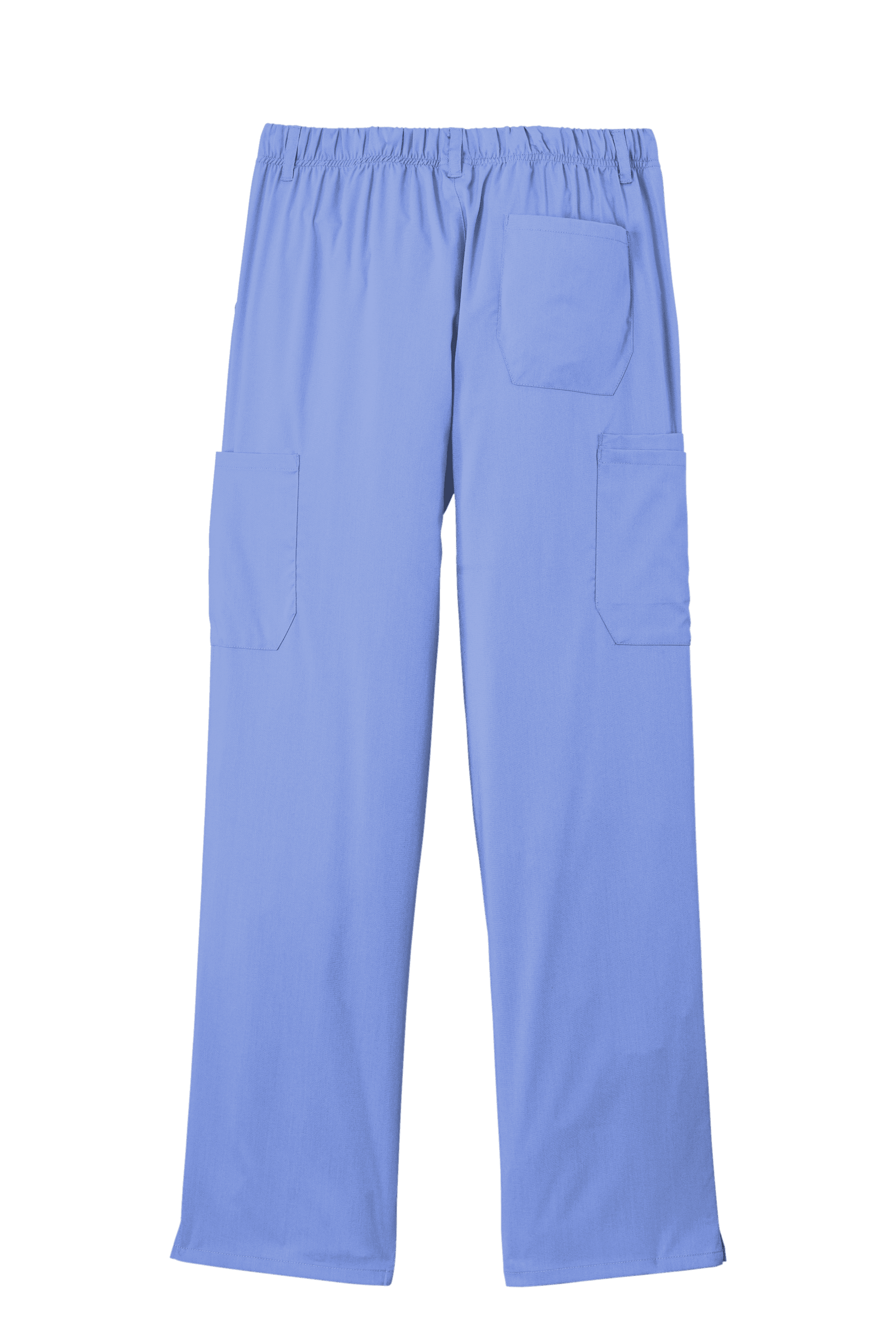 Light blue men's Premiere Flex cargo scrub pants by Wink, showcasing a comfortable fit and functional design for medical workwear.