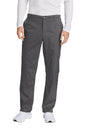 Men's Wink Premiere Flex Cargo Scrubs in Pewter Grey, showing the relaxed fit and comfortable design for medical workwear.