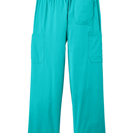 Men's Premiere Flex Cargo Pant medical workwear Print View Teal Back