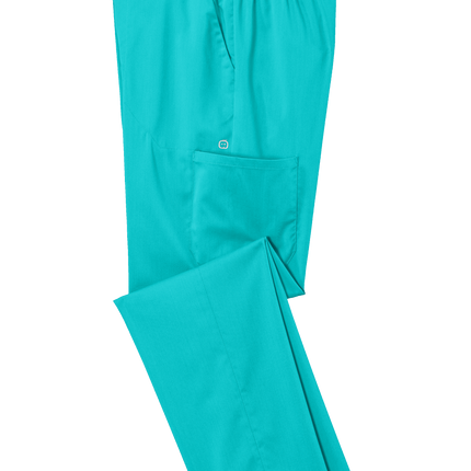 Men's Premiere Flex Cargo Pant medical workwear Print View Teal Folded