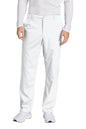 Men's Wink Premiere Flex Cargo Scrubs in white with print design, featuring functional pockets and comfortable fit for medical workwear.