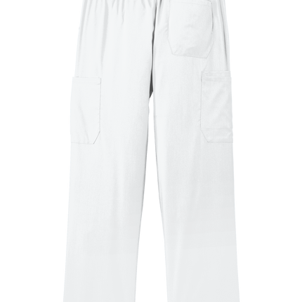 Men's Premiere Flex Cargo Pant medical workwear Print View White back
