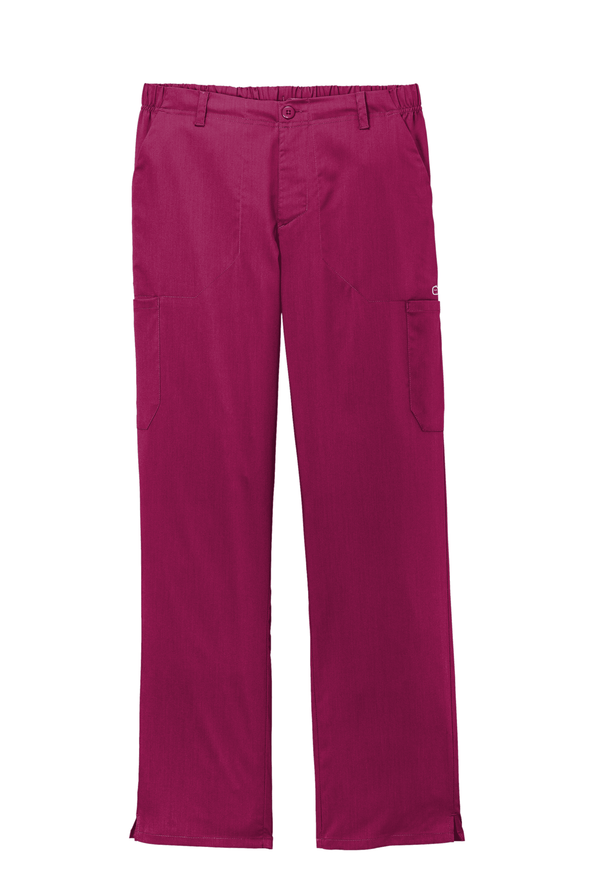 Men's Wink Premiere Flex Cargo Scrubs in wine color, featuring practical pockets and comfortable fit for medical workwear.