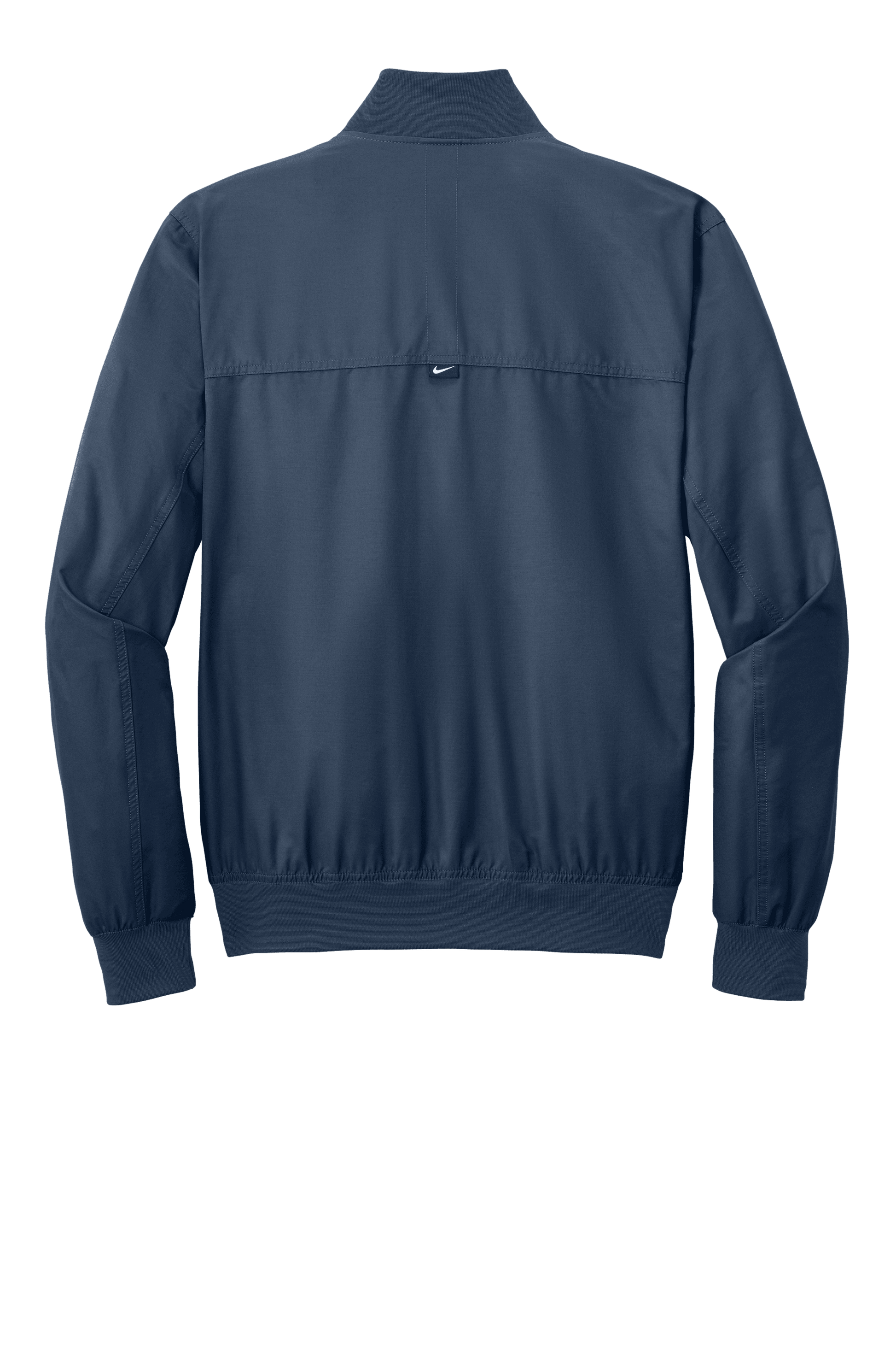 Nike midnight navy lightweight bomber jacket with customizable print view, featuring a classic fit and stylish design.