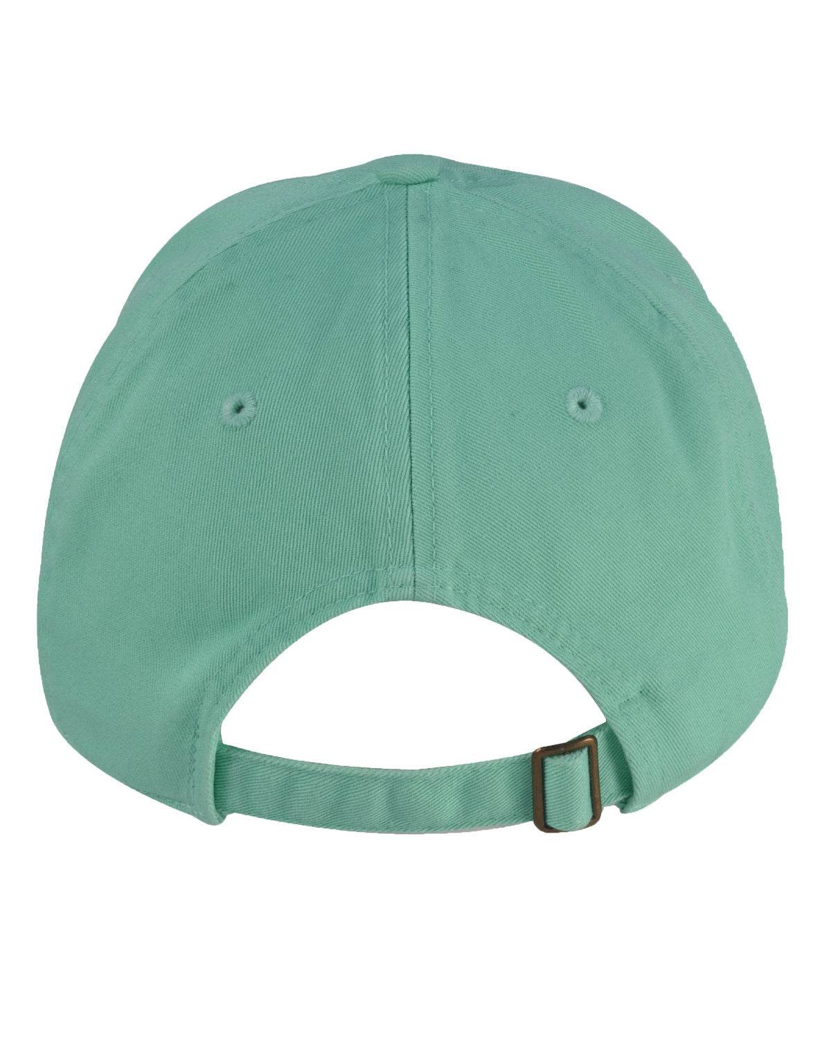 Mint-colored Print View unstructured baseball cap with printed design, showcasing casual style and comfortable fit.