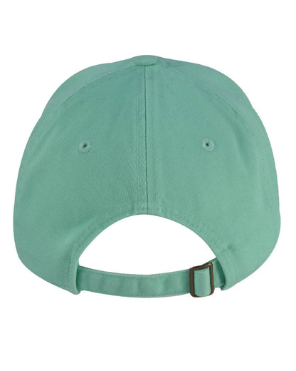 Mint-colored Print View unstructured baseball cap with printed design, showcasing casual style and comfortable fit.