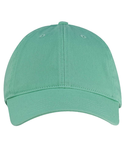Mint-colored Print View unstructured baseball cap with printed design, front view showing soft fabric and casual style.