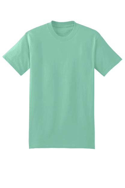 Hanes® Beefy-T® heavyweight 100% cotton short sleeve T-shirt in mint green, customizable at print view, soft and durable.