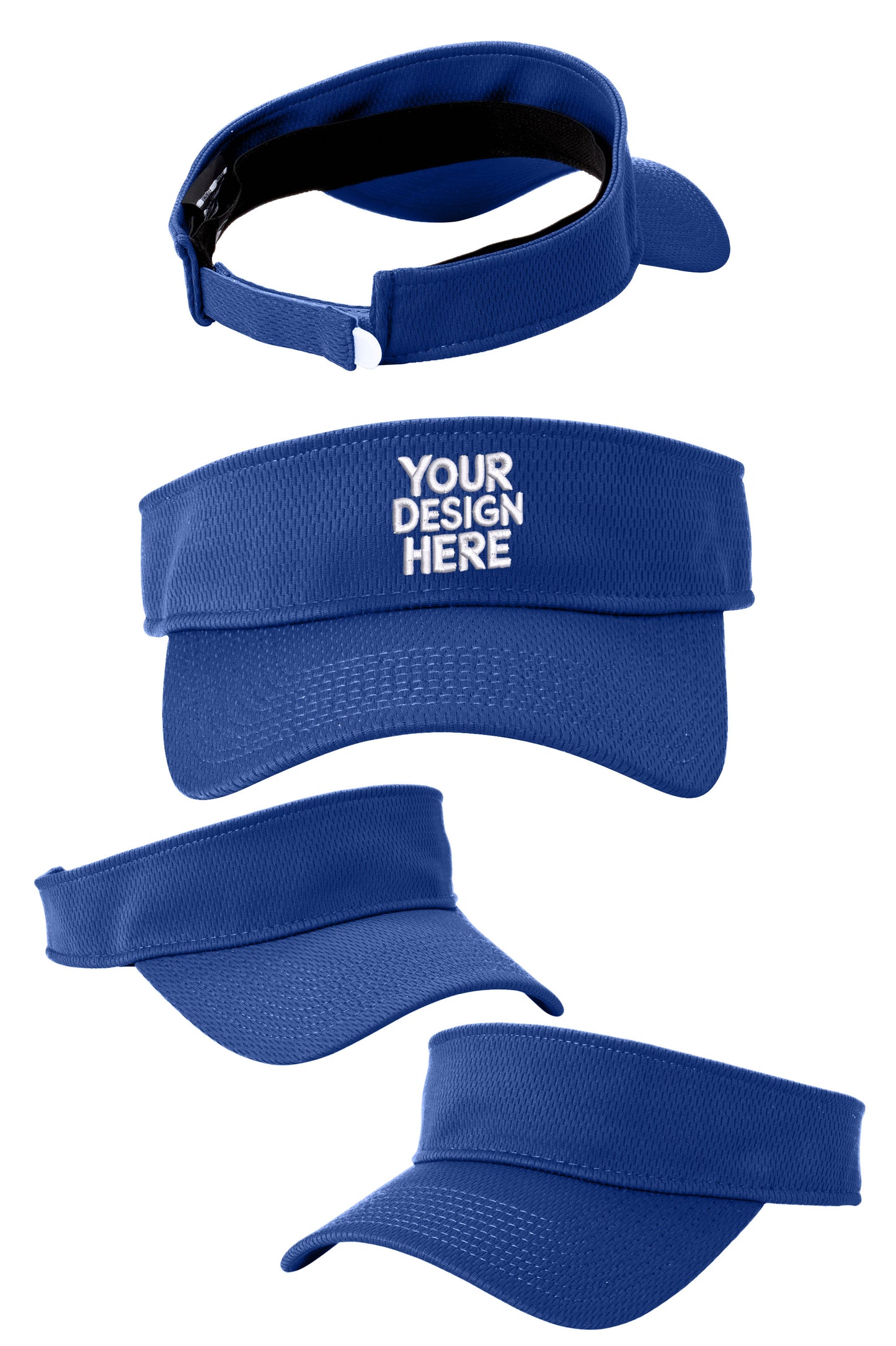 Black custom New Era visor with flat back design, featuring the Print-View logo on the front.