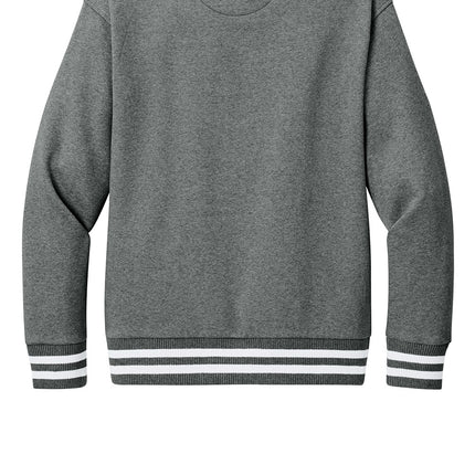 New Era Varsity Heavyweight Fleece Jacket back view in Gray— personalized varsity jacket back mockup, Print-View