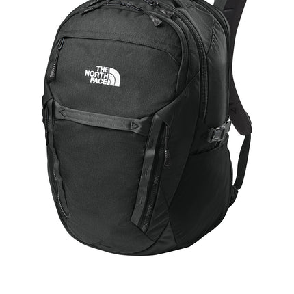 Black The North Face® 31L Royal Arch Backpack with multiple compartments and padded straps, shown from the front left view.