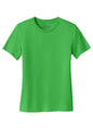 Nike Women's Swoosh Sleeve Legend T-shirt in apple green, featuring a front view with Nike logo and sleeve design.