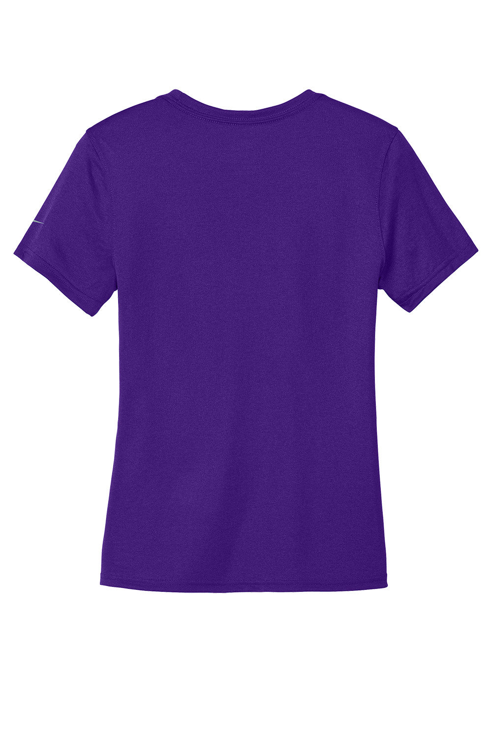 Nike Women's Swoosh Sleeve Legend T-shirt in court purple, featuring a Nike swoosh design on the sleeve and a relaxed fit.