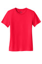 Nike Women's Swoosh Sleeve Legend T-shirt in university red, featuring a front view with Nike logo and stylish sleeve design.