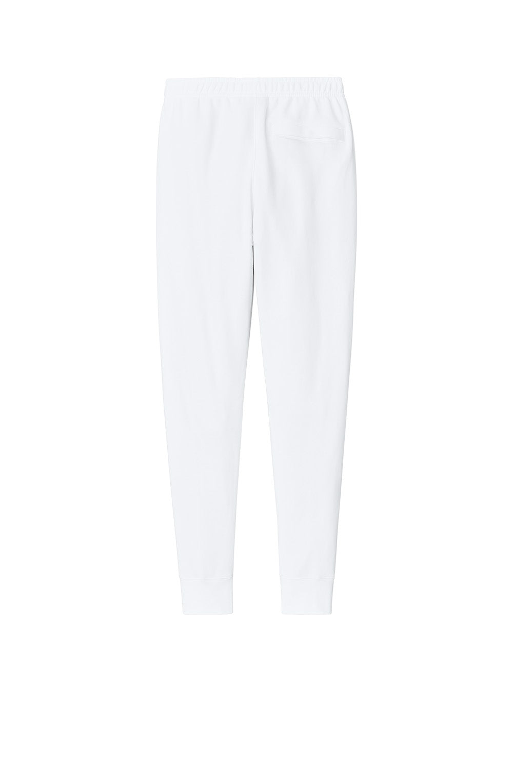 White Nike Club Fleece Jogger pants by Print-View, showing the back view with elastic waistband and relaxed fit.