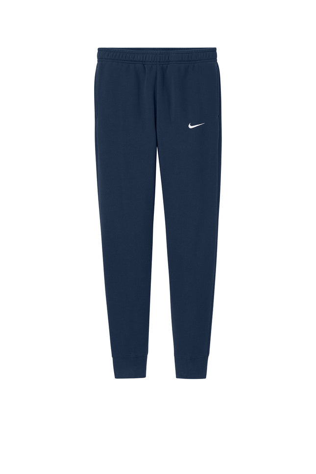  Nike Club Fleece Jogger front view in  MidnightNavy— bold color, soft brushed fleece, personalization available