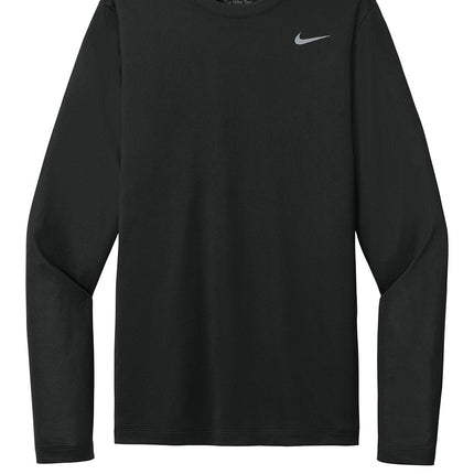 Nike Team Legend Long Sleeve Tee front view - black - Dri-FIT - custom team printing available