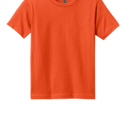 Youth cotton T-shirt by Next Level Apparel® in classic orange, featuring a flat front design for kids.