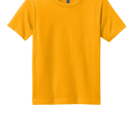 Youth cotton T-shirt by Next Level Apparel, in gold color, plain front, perfect for kids' casual wear.
