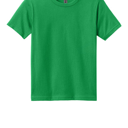 Youth cotton T-shirt by Next Level Apparel, Kelly Green color, front view showing soft fabric and classic fit.