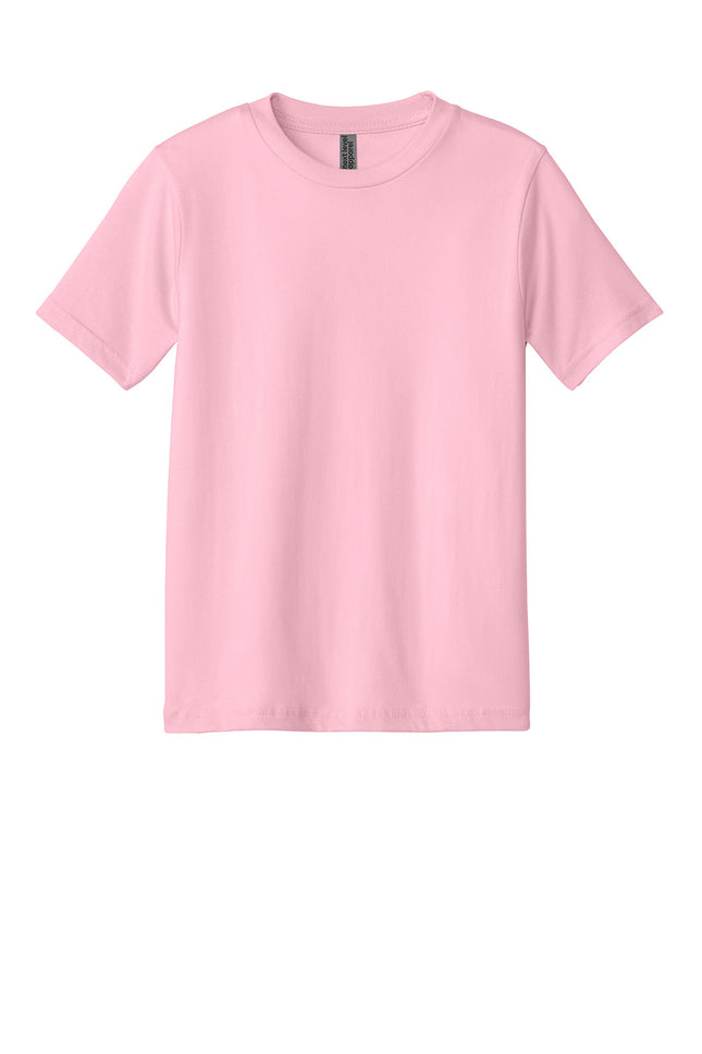 Light pink Next Level Apparel youth cotton T-shirt with flat front, casual kid's T-shirt by Print-View.