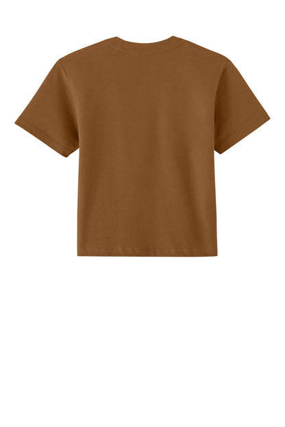 Next Level Apparel Women's Heavyweight Boxy Tee Blast Tee in clay color with flat back design.
