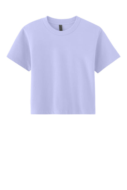 Next Level Apparel women's heavyweight boxy Blast Tee in lavender, showing the front view of the soft, casual t-shirt.