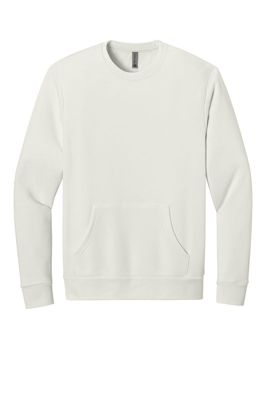 Next Level Apparel Santa Barbara pocket sweatshirt in natural color, front view showing soft fabric and casual style.