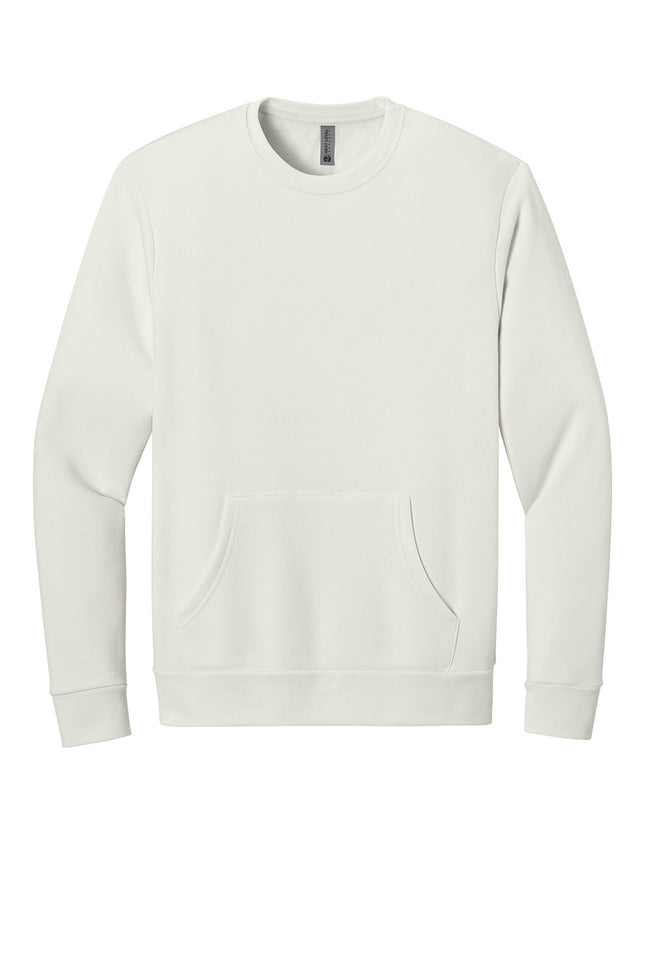 Next Level Apparel Santa Barbara pocket sweatshirt in natural color, front view showing soft fabric and casual style.