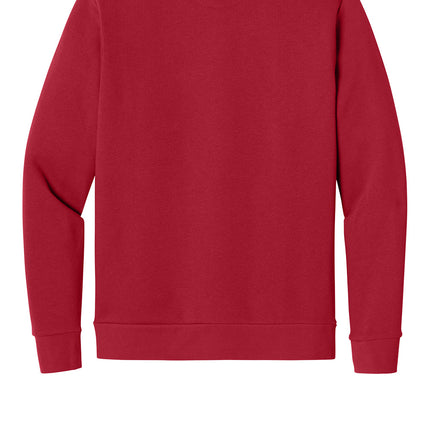 Red Next Level Apparel Santa Barbara Pocket Sweatshirt with front pocket and crewneck design, shown from the back.