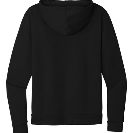 Black Next Level Apparel Santa Barbara zip hoodie for adults, featuring a hooded sweatshirt design with a flat back view.