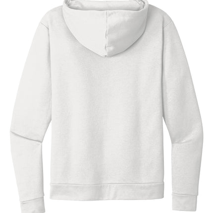 White Next Level Apparel Santa Barbara zip hoodie for adults, shown flat back view, casual hooded sweatshirt by Print-View.