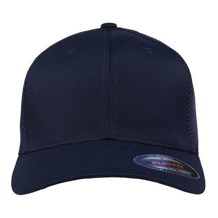 Navy Custom Embroidery Fitted Hat Print View